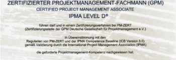 Zertifizierter Projektmanagement-Fachmann (GPM / IPMA Level D)